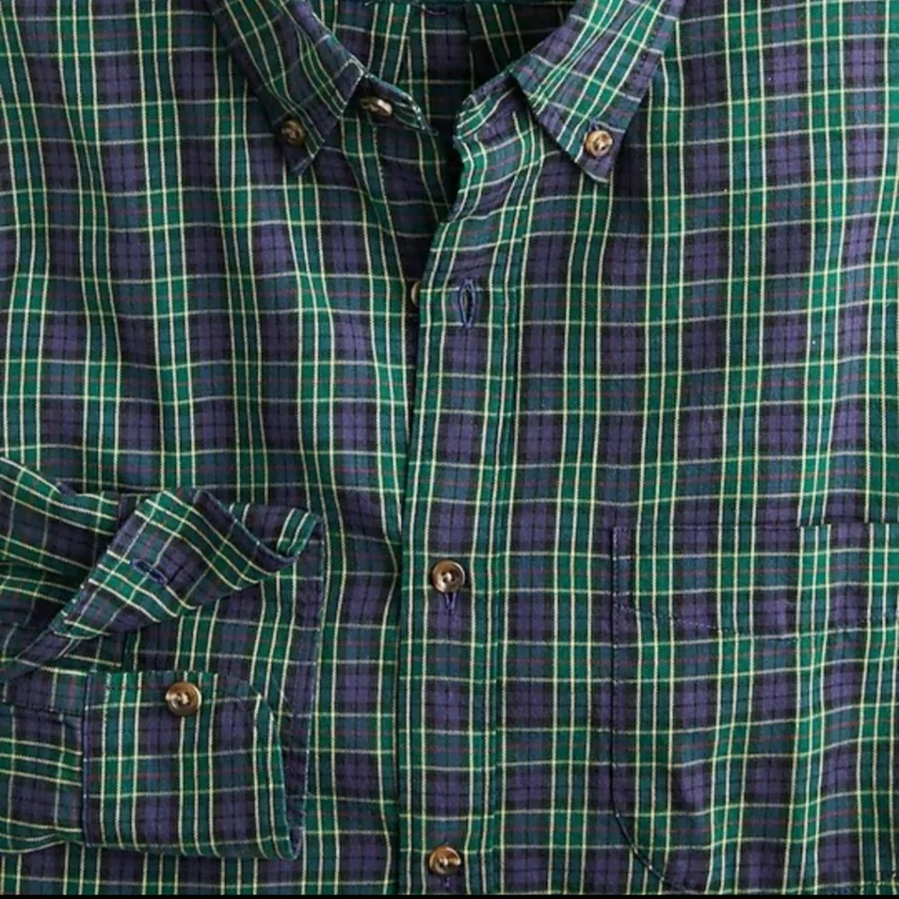 J. Crew Brushed Twill Shirt In TALL MEDIUM Or  UNTUCKED LARGE Blue Plaid NWT $98